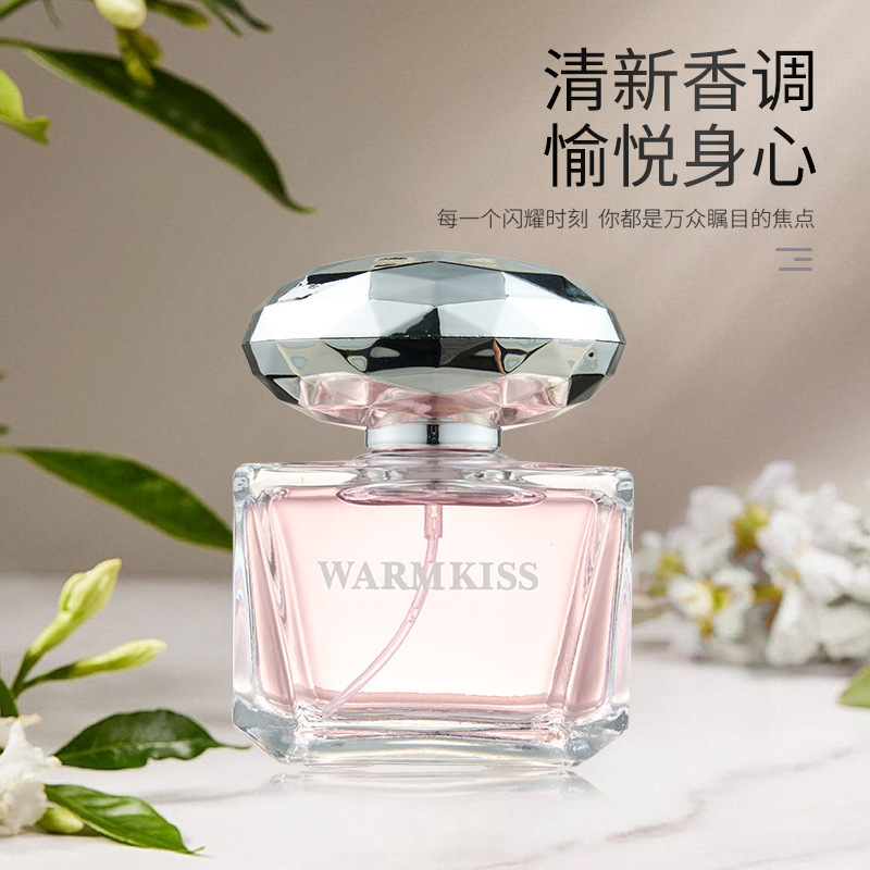 WARMKISS Crystal Crystal Diamond Pink Diamond Lady Fresh Perfume de Eau de Toilette Natural Transfronteriza Fábrica al por mayor image 3