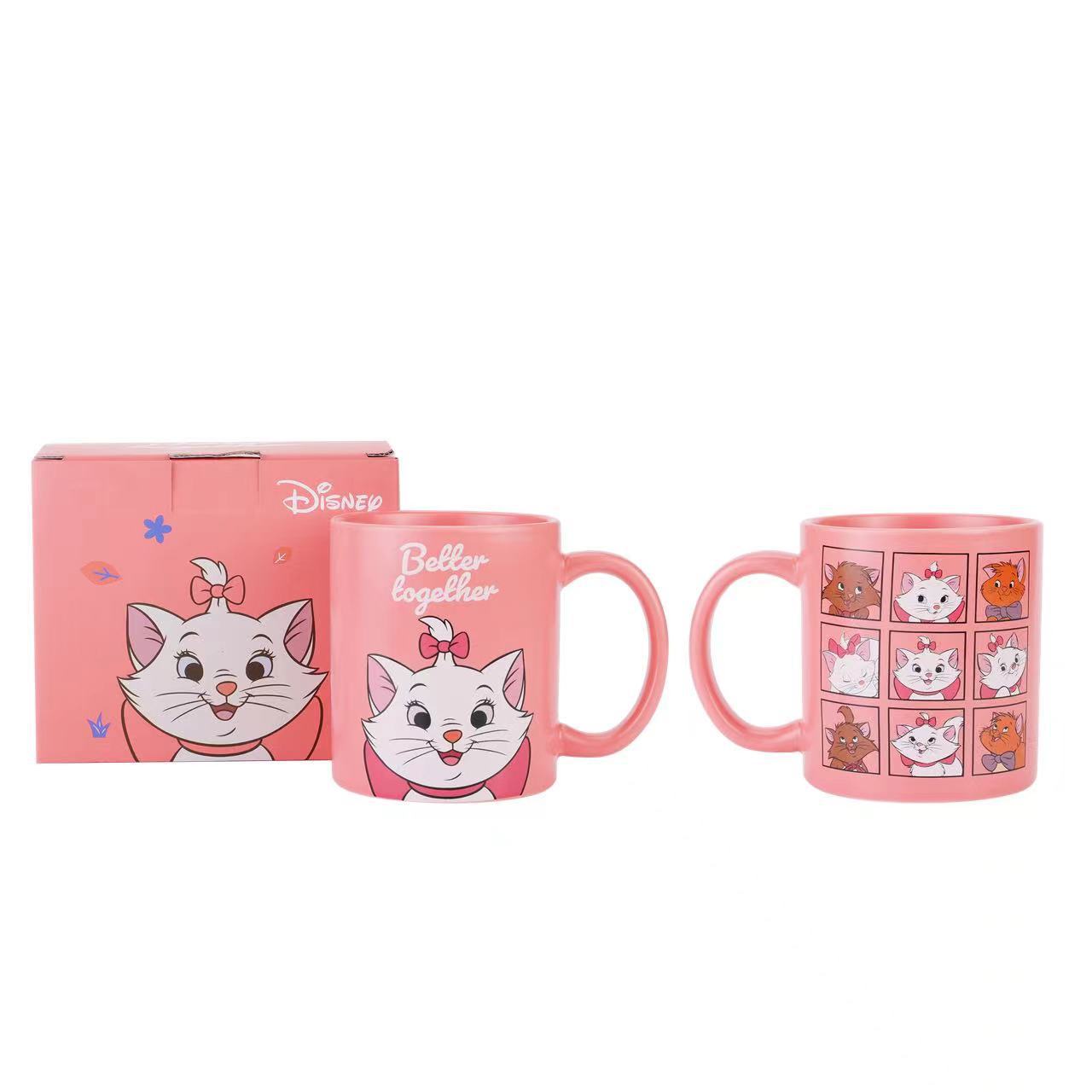 Taza de cerámica de Disney 360ml taza de cuadrícula de nueve palacios dibujos animados lindo al por mayor taza linda leche de gran capacidad