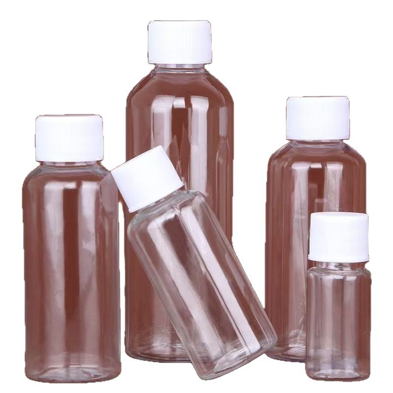 小口密封液体ボトル10 30 60 100ml透明プラスチックボトル白蓋サンプルpet分注ボトル|undefined