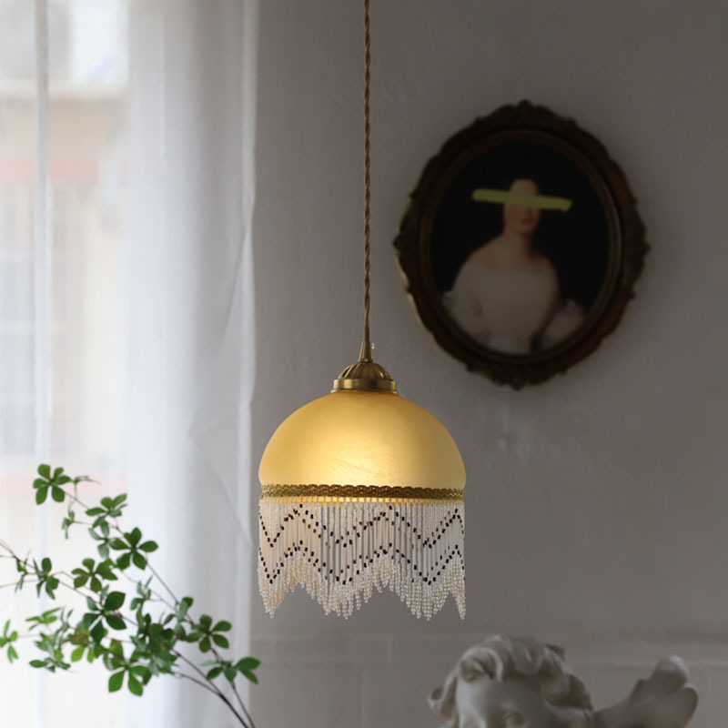 Western Antique French Glass Tassel Chandelier Middle American Bedroom Bedside Bay Window Balcony Lamp Western Antique French Glass Tassel Chandelier Middle American Bedroom Bedside Bay Window Balcony Lamp
