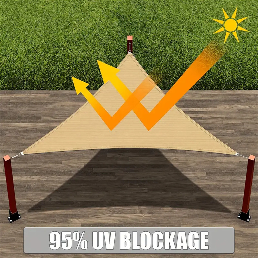 Cross-Border Outdoor Triangular Sunshade Sail, Thickened 420D Oxford Cloth, Waterproof and Uv-Resistant Colorful Canopy for Garden