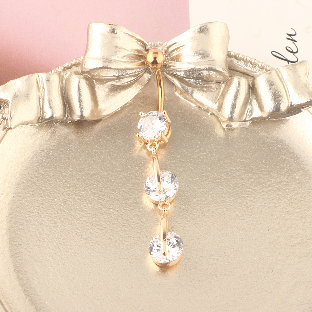 Cartoon Flower Love Zircon Navel Ring 316L Surgical Steel Belly Button Piercing Jewelry detail image 7