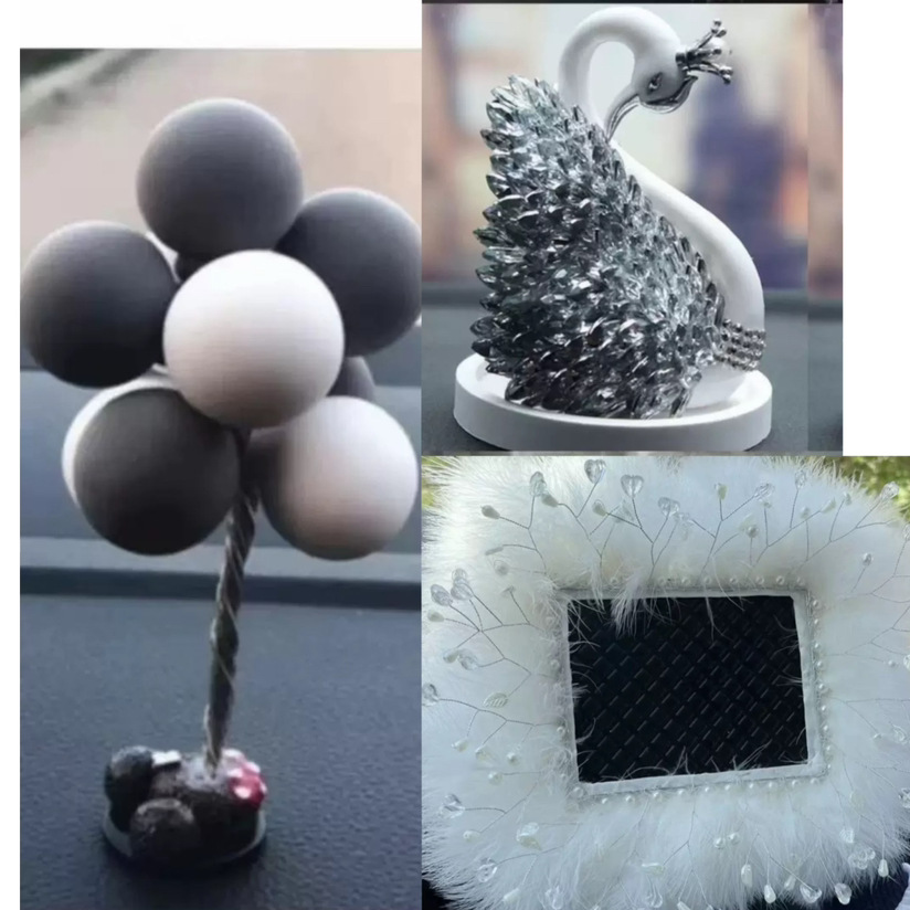Adornos de automóviles Bola de diamantes de imitación Botella de aromaterapia Adornos de automóviles Consola central Decoración de automóviles Suministros internos de automóviles Net Red de plástico para mujeres