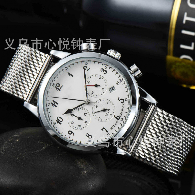 2021男士外贸独立站6针功能石英秒跑手表Q柏L手表厂批发一件批发