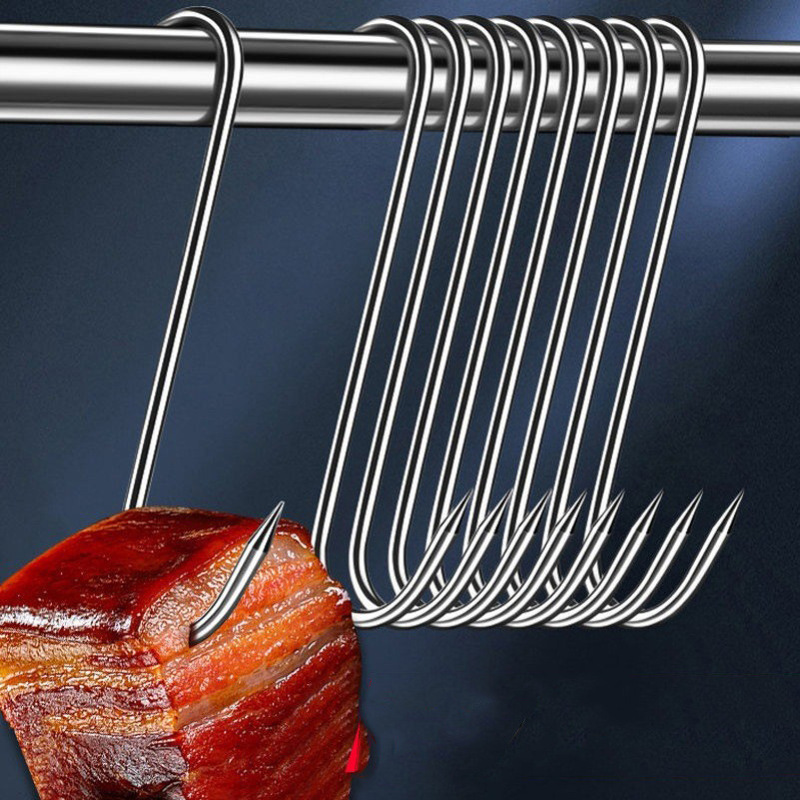 ベーコンフックステンレス先端sフック多機能ハンギングソーセージダック焼き鶏ガチョウフック神器卸売り|undefined