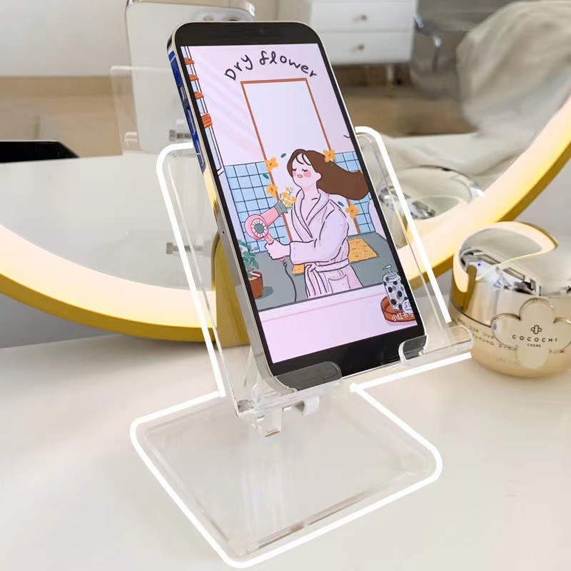 透明亚克力手机支架角度可调节升降桌面平板ipad通用亚克力支架