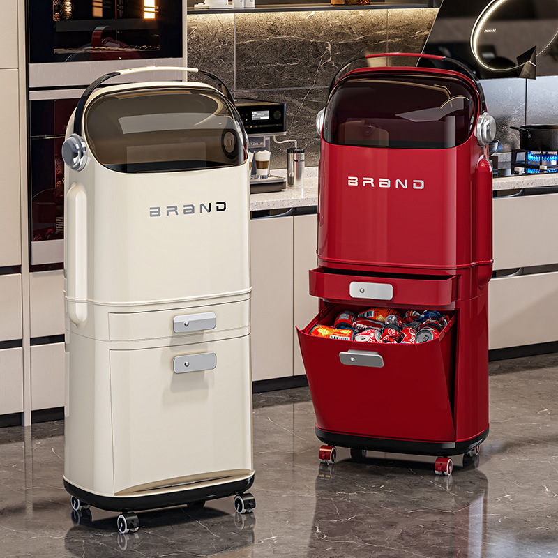 Categorized trash can, tall model, with wheels for easy movement, suitable for home use, kitchen, and living room, large capacity, multi-layer storage bin, eliminates the need to bend over Categorized trash can, tall model, with wheels for easy movement, suitable for home use, kitchen, and living room, large capacity, multi-layer storage bin, eliminates the need to bend over