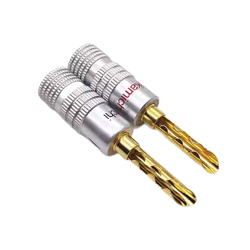 厂家直销镀金锯齿牙状铜镀金香蕉头音箱喇叭插头