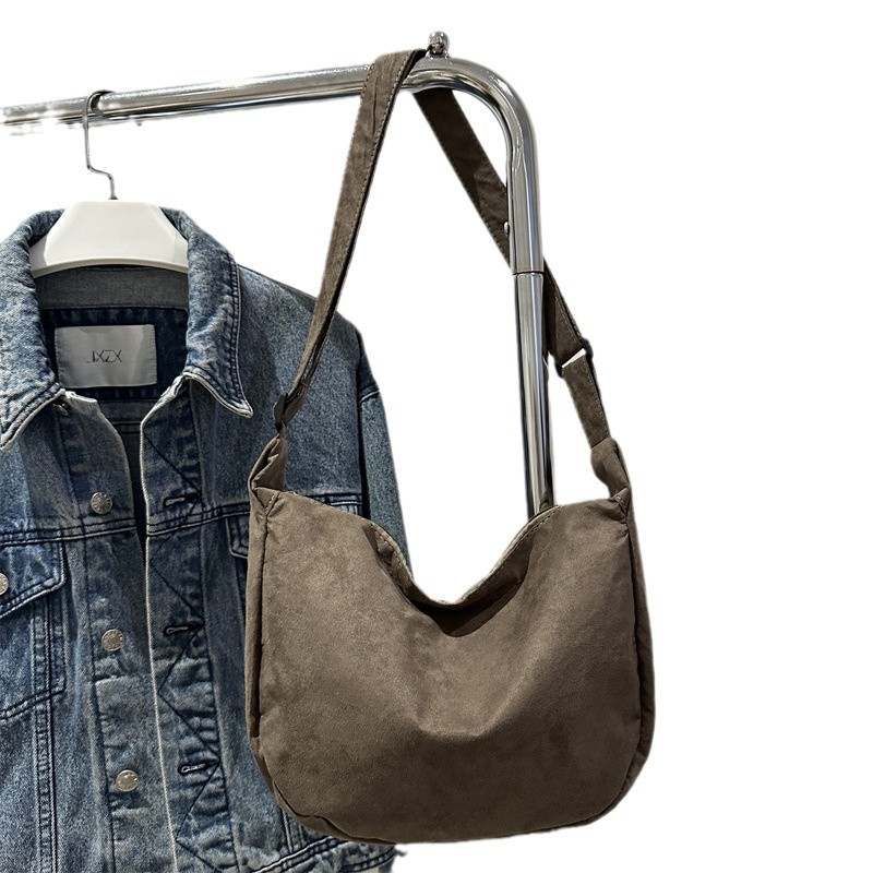 Bolsa de lona simple de color sólido, bolsa de viaje de gran capacidad, bolsa de hombro de viaje casual, bolsa de nicho, bolsa de estudiante ligera