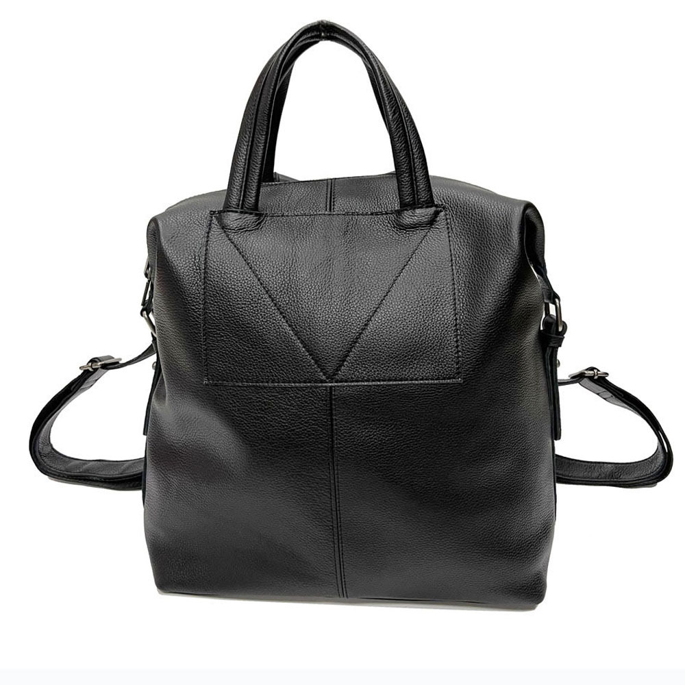 Backpack, Black Handbag, Casual Backpack, Leather Outdoor Travel Bag, Cowhide Large Backpack_voghion.com