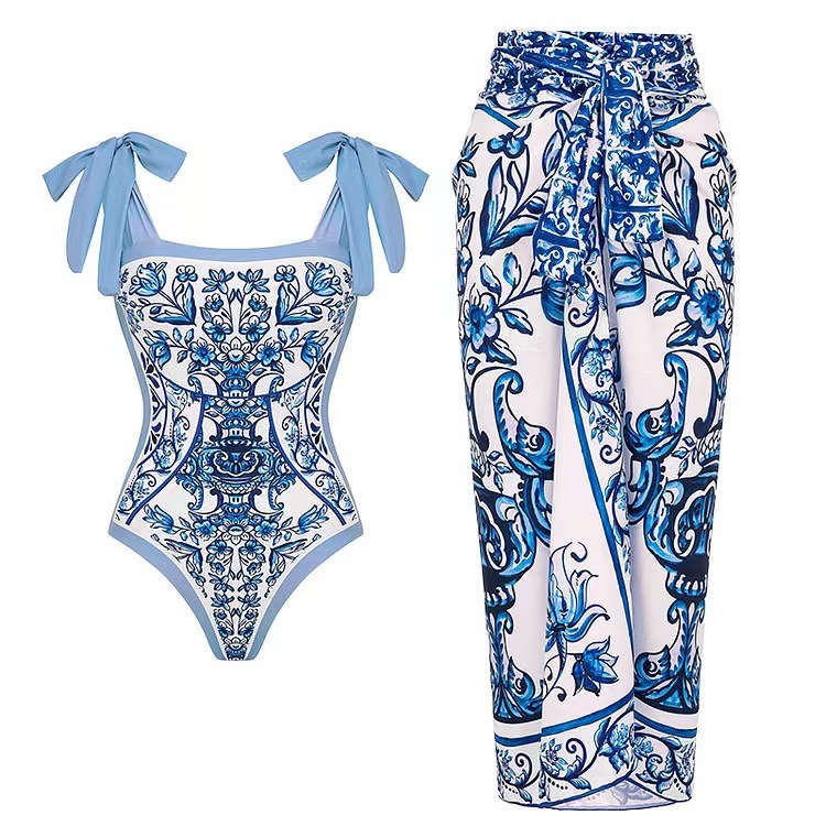 Nylon, Polyester Fabric Type Regular Top Length Women's Elegant Sexy Printing 1 Piece 2 Pieces Set One Piece Swimwear