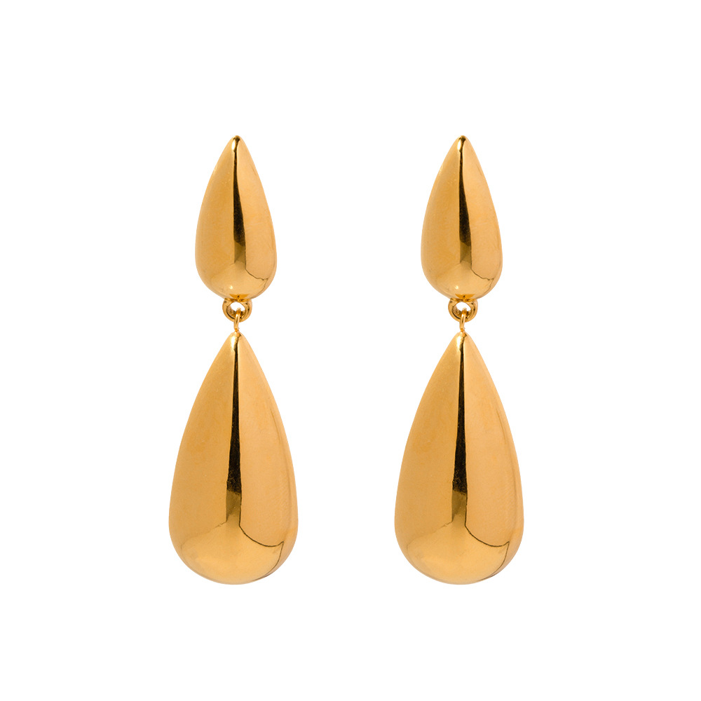 Amazon minimalista INS transfronterizo nueva luz de lujo nicho oro brillante gota de agua pendientes de alto grado al por mayor