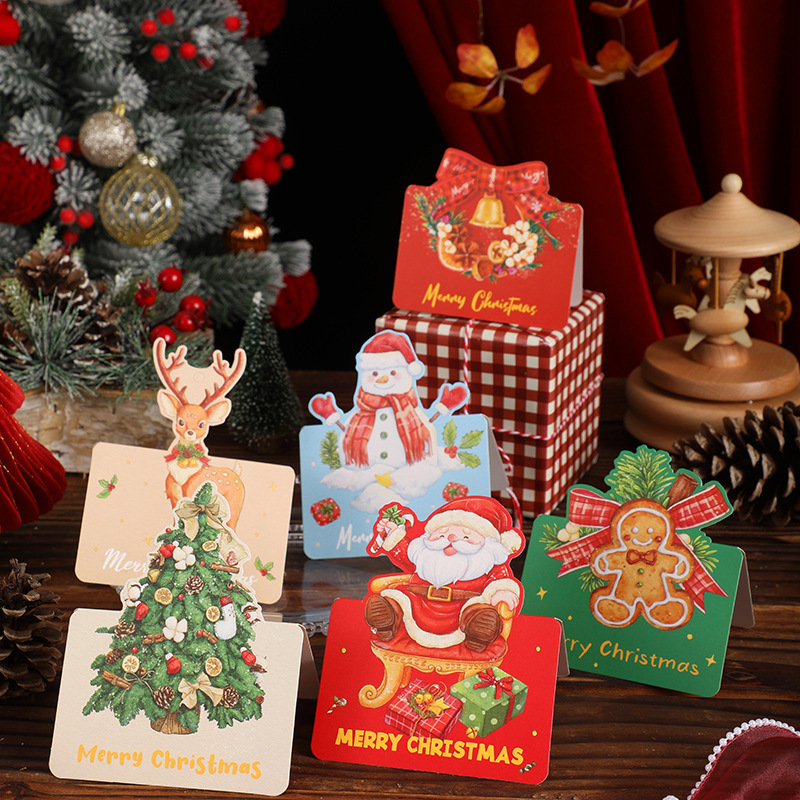 Christmas greeting card with hole retro elevator card gift card flower shop gift letter letter type small card blessing message card