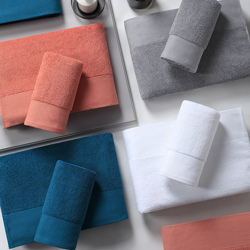 Source Factory Pure Cotton Bath Towel 90*180 Towel 40*80 Beauty Salon Wellness Center Customizable Logo Beach