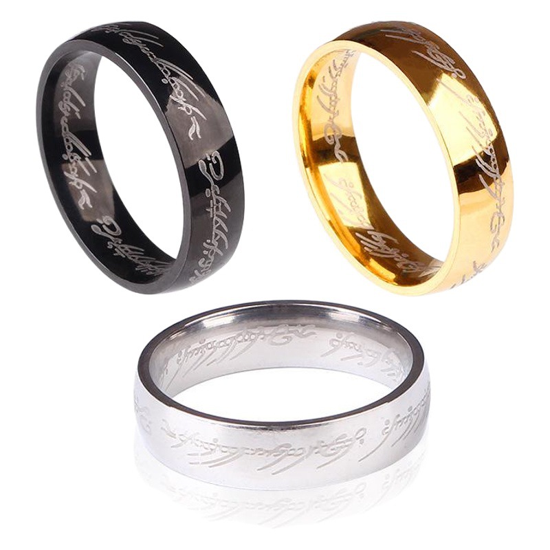 Popular Titanium Steel Rings from Europe and America, Cross-Border Couple's Lord of the Rings Rings, Stainless Steel Jewelry Wholesale Vintage Rings