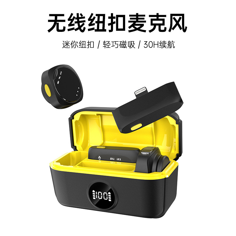 New products listed A9 private model magnetic wireless button microphone one drag two double receiver live noise reduction radio microphone