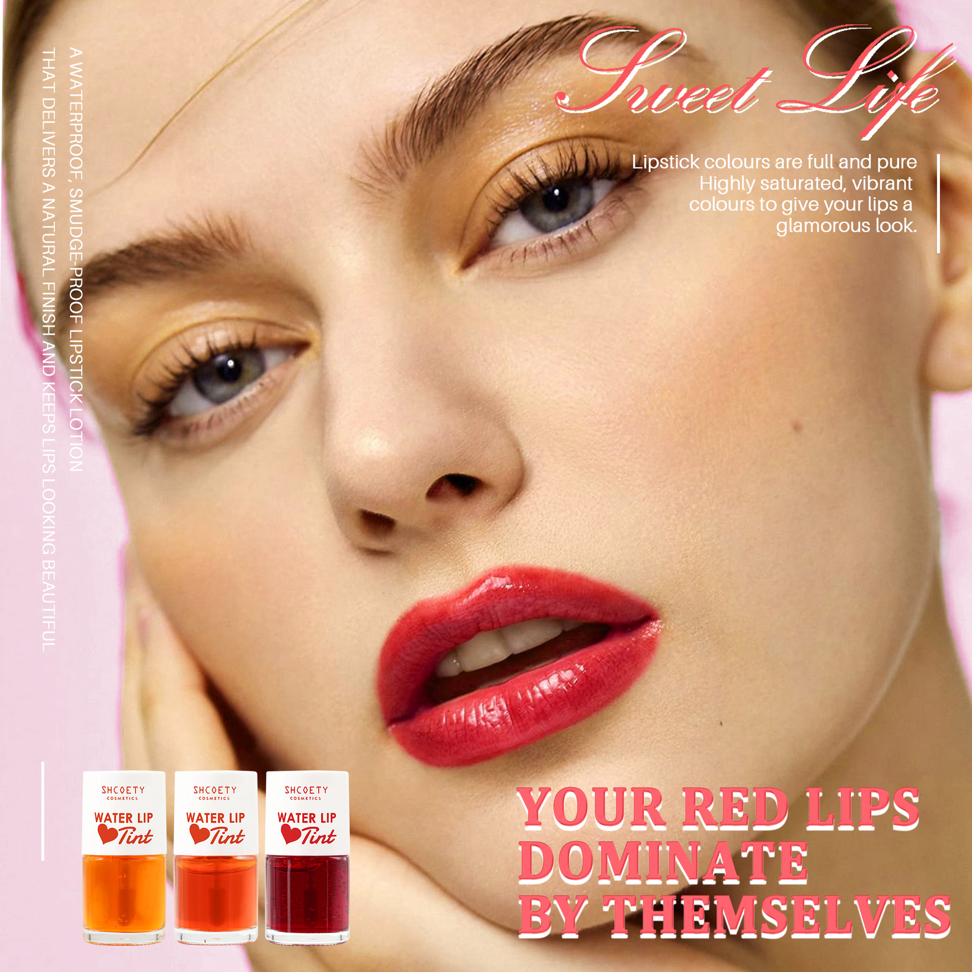 SHCOETY's cross-border bestseller, a new type of beauty product that does not stick to the red water on the cup mouth, does not fade, and is a matte and long-lasting lip gloss Application Scenario