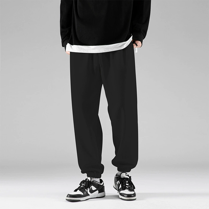 Штаны спортивные sweatpants свободного кроя, прямой фасон, облегчённые лето–осень, размеры S–4XL