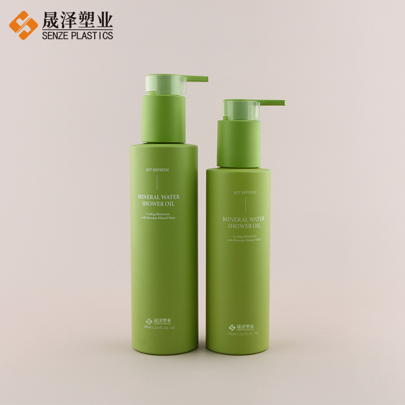 晟泽化妆品分装瓶 200ml绿色平肩PET爽肤水瓶 150ml乳液泵PET塑料