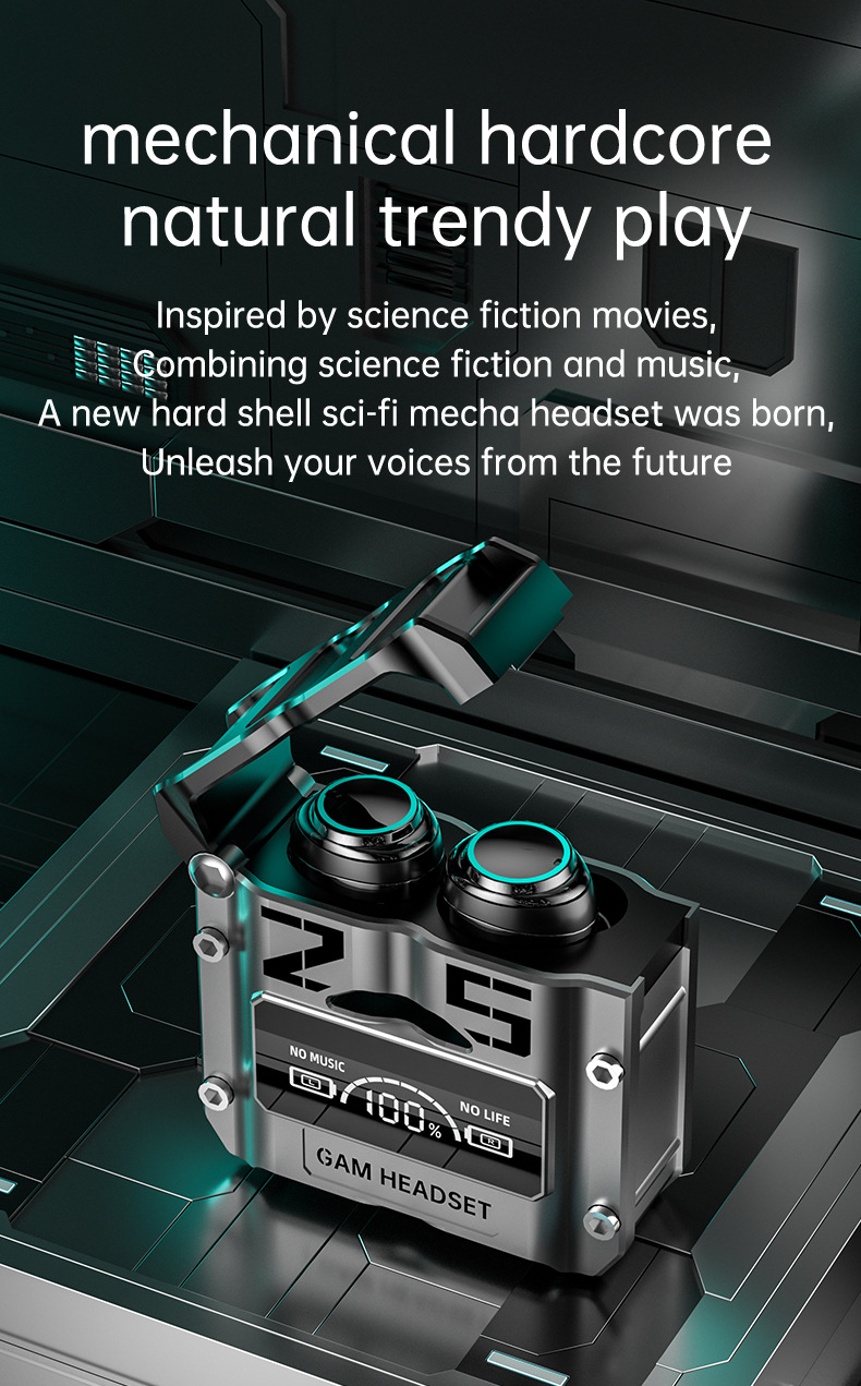 Title 1, Science Fiction Metal Capsule Headset for Lag-F...