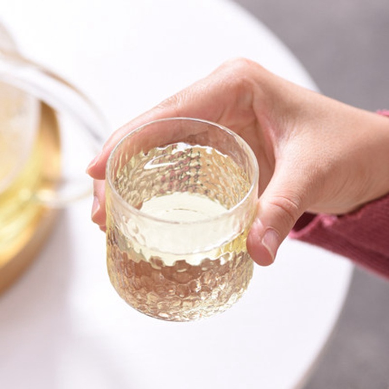 錘紋高溫玻璃開水泡花茶壺套裝透明大容量西貝喝水杯子