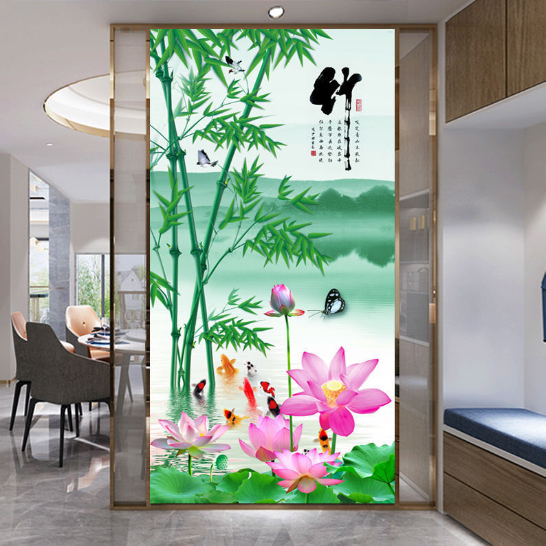 玄関装飾画寝室シール山水廊下壁画通路風景年画壁画客間中国式|undefined