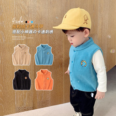 Baby outerwear vest spring summer children's baby clothing boys' lapels girls' padded children's clothing