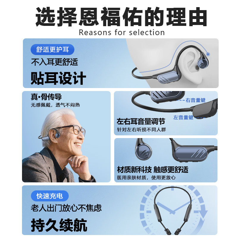 骨伝導補聴器 高齢者専用 正規品 難聴用 耳掛け式 骨伝導式 音量左右独立調整|undefined
