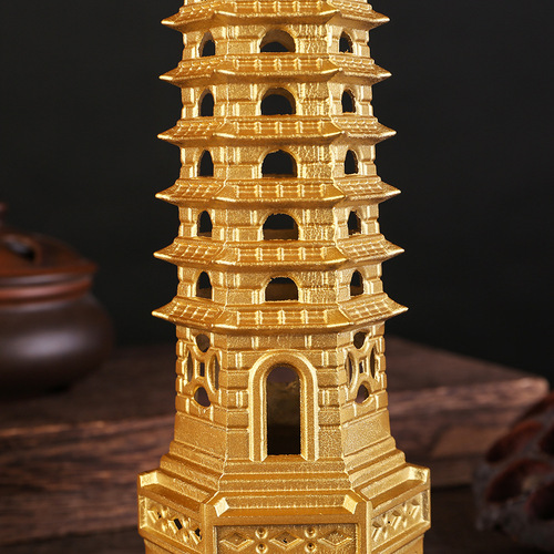 Brass Thirteenth Floor Wenchang Tower Ornaments Office Desk Study Living Room Decoration Crafts Yiwu Manufacturer Wholesale
