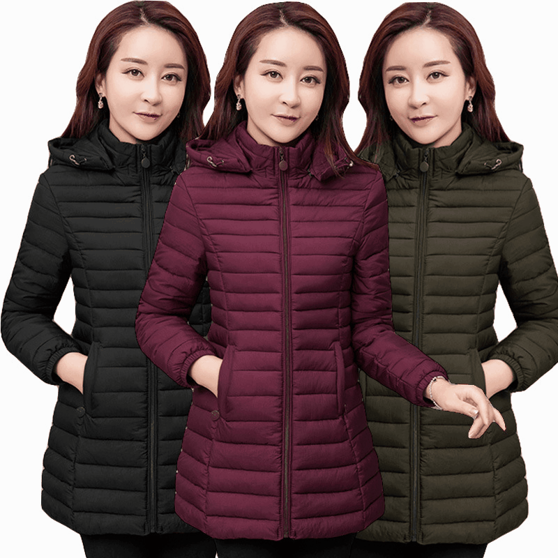 Зима 2023 года пуховое пальто на хлопковой подкладке, Женское пальто на хлопковой подкладке, приталенное универсальное приталенное пальто в Корейском стиле, модная одежда для мам больших размеров