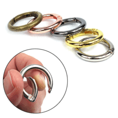 28/25mm Alloy Open-Hole Ring Keychain Zinc Alloy Spring Ring Outdoor Mountaineering Clip Keychain Hook