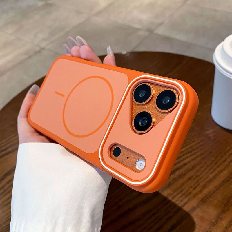 Suitable for Apple 18Promax Dual-Color Magnetic Phone Case, iPhone 17 Matte Contrasting Color Lens Full-Cover Protective Case Suitable for Apple 18Promax Dual-Color Magnetic Phone Case, iPhone 17 Matte Contrasting Color Lens Full-Cover Protective Case