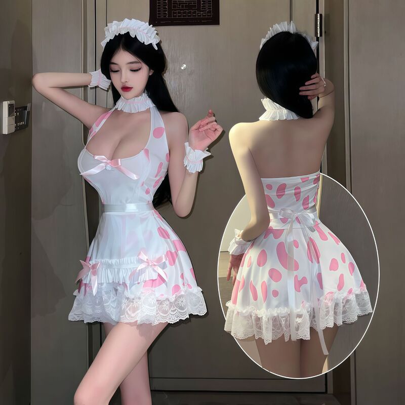 Sexy Lingerie Pure Desire Uniform Maid Outfit Role Play Passionate Temptation Cos Pink Cow Bunny Girl Girl