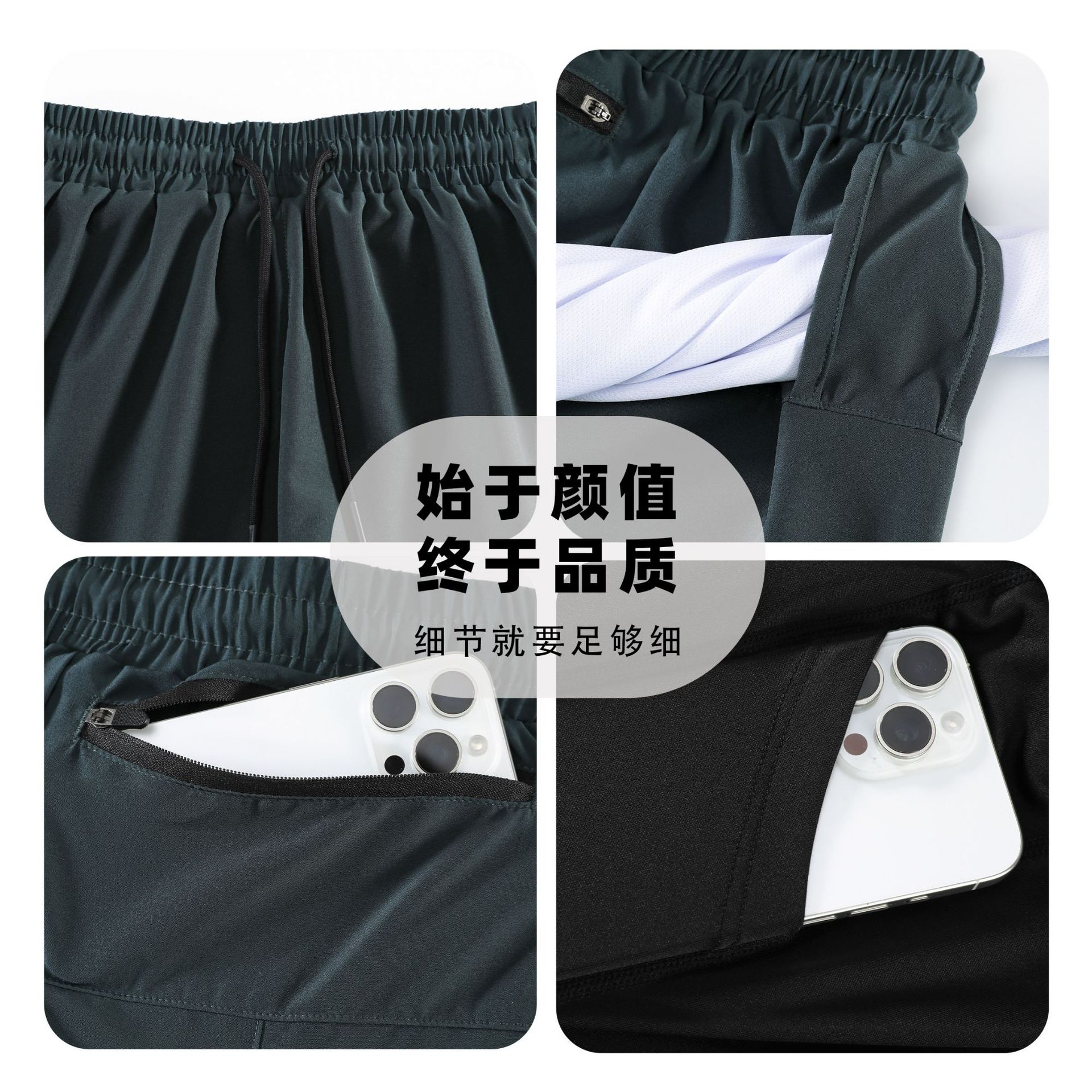 Pantalones cortos deportivos de doble capa para hombres de verano al aire libre para correr pantalones secos transpirables pantalones cortos de hombre