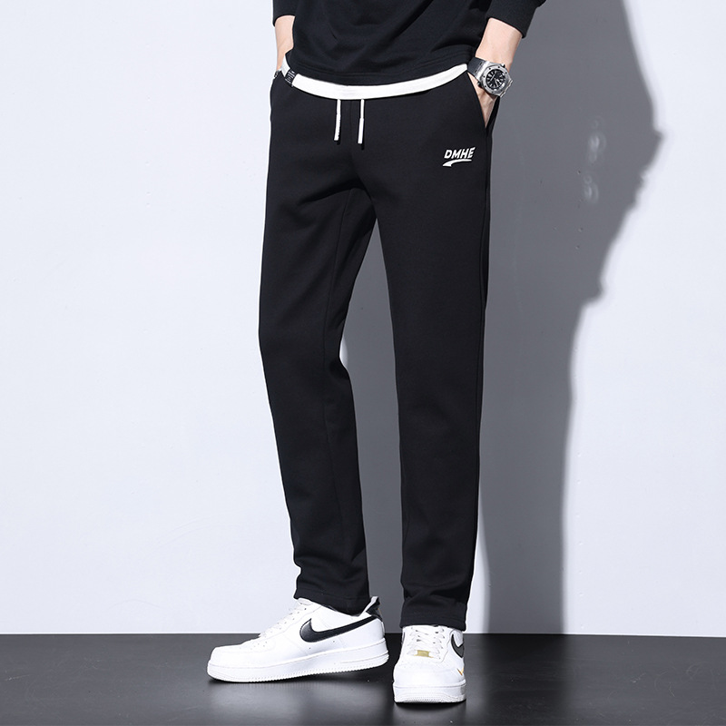 Slim fit adelgazamiento pantalones casuales cómodos de los hombres sueltos elásticos pantalones largos de los hombres de moda de todos los partidos rectos pantalones deportivos hombres