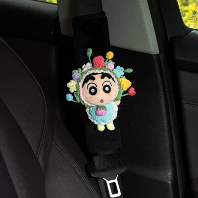 Authentic Crayon Shin-Chan Cartoon Seat belt shoulder pad - hairpin-hat-bib-crayon-shin-chan-black-velvet-shoulder-pads-no-specifications