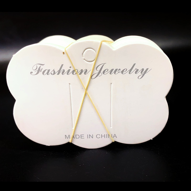 韩版发夹卡纸耳环耳钉包装白色吊牌纸胸针饰品卡片批发简约方卡