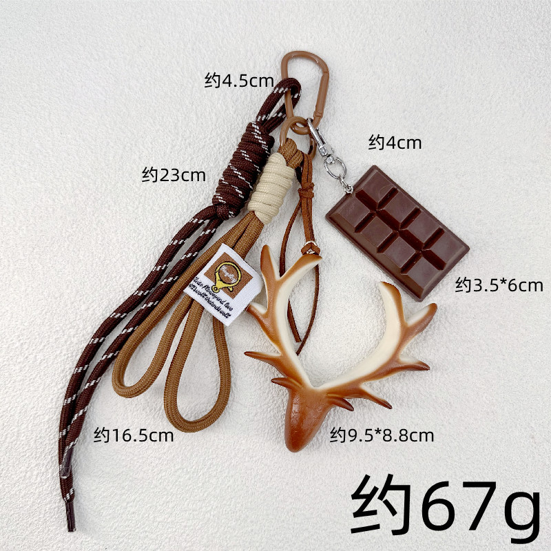 Comida de simulación de viento ins, bolsa de superficie de agua alcalina transfronteriza miu, colgante de chocolate, joyería, llavero de personalidad linda