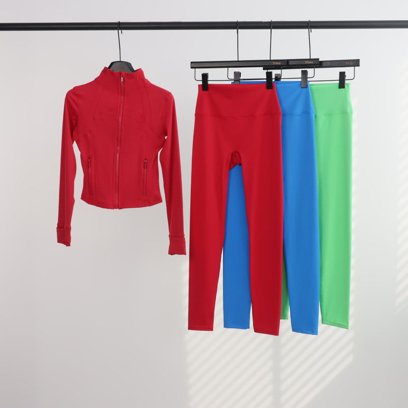 Ld Short Jacket and Cropped Pants Set, Sports High-Neck Hoodie, Yoga Slim-Fit Yoga Set for Women