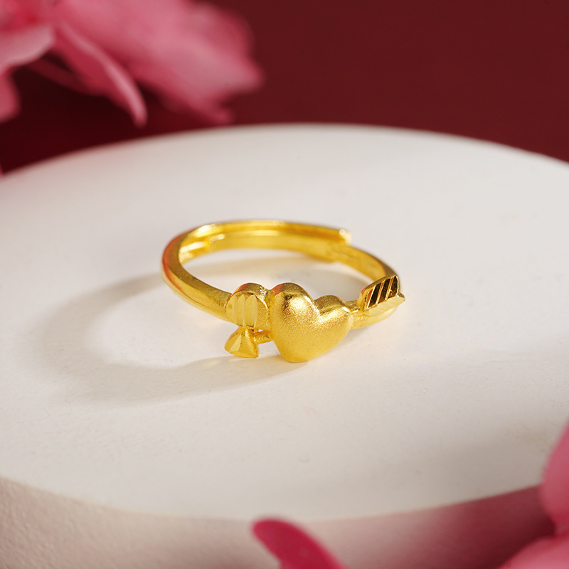 Shajin amor anillo de aleación de cobre una flecha para vestir regalos de pareja en vivo explosión Yiwu joyería al por mayor suministro
