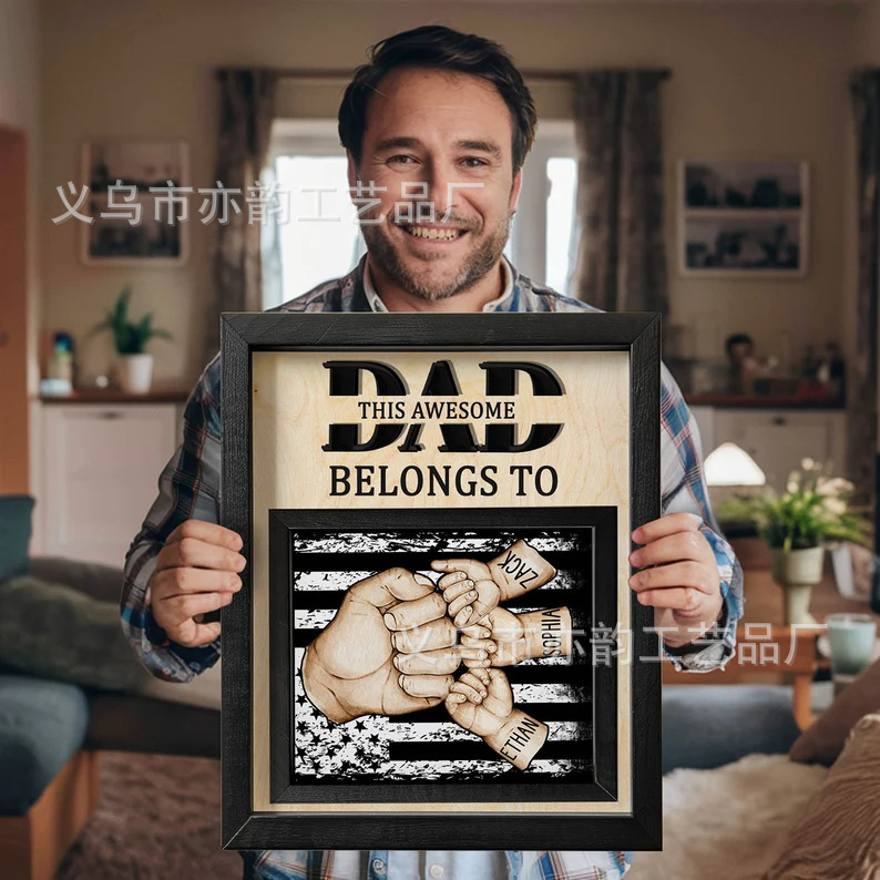 Cross-Border Etsy Hot-Selling Father's Day Gift Commemorative Wooden Plaque Wooden Crafts Decoration Father's Day Photo Frame Ornaments Cross-Border Etsy Hot-Selling Father's Day Gift Commemorative Wooden Plaque Wooden Crafts Decoration Father's Day Photo Frame Ornaments