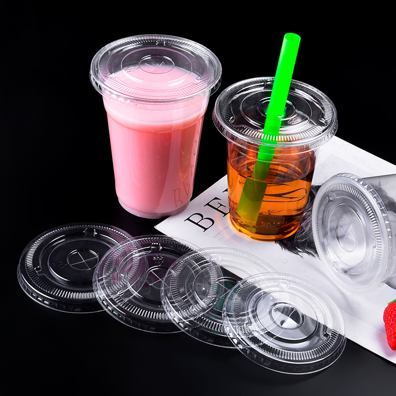 PET ミルクティーカップ蓋使い捨て 90 口径コーヒー冷たい飲み物フラット蓋 95 ボール蓋アーチ蓋 98 ストレートドリンクプラスチック蓋|undefined