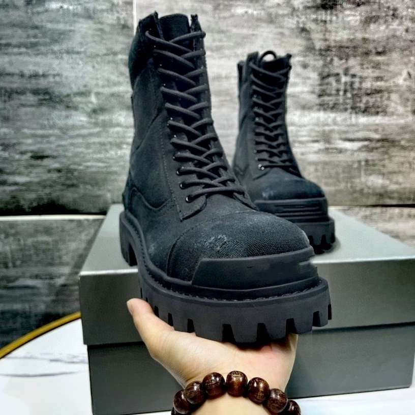 Mid-length Martens Leather Demi‑Season Boots, Cowhide, Chunky Lug Sole