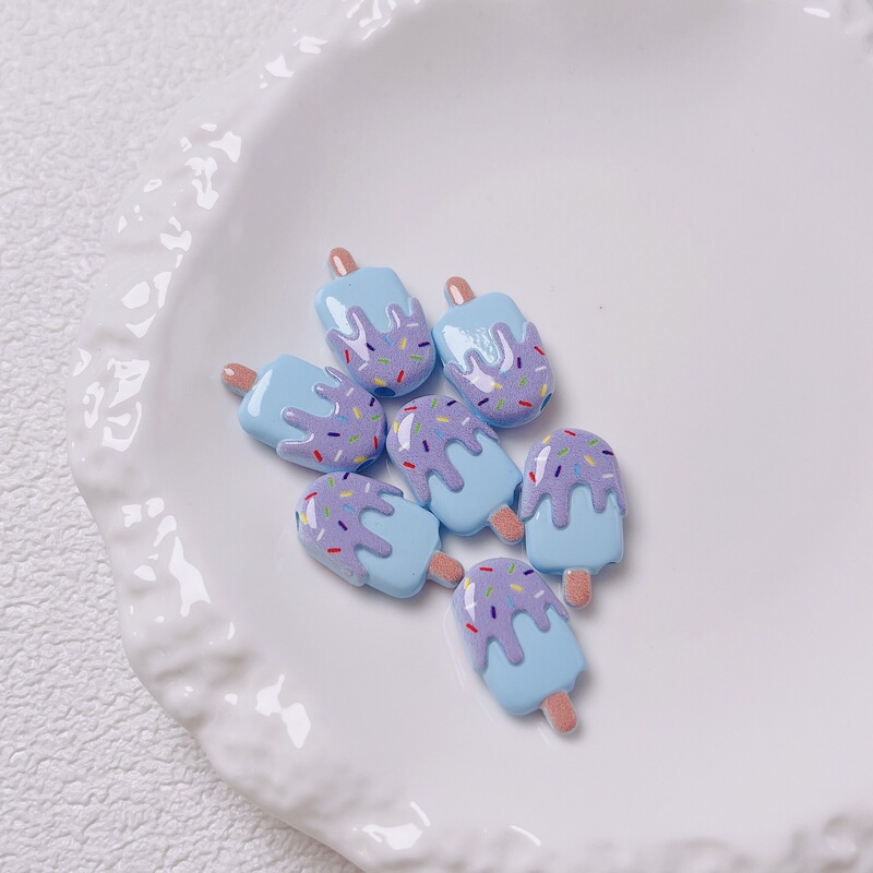 禾子家亚克力烤漆雪糕冰棒斜孔串珠DIY手机链散珠饰品配件材料|undefined
