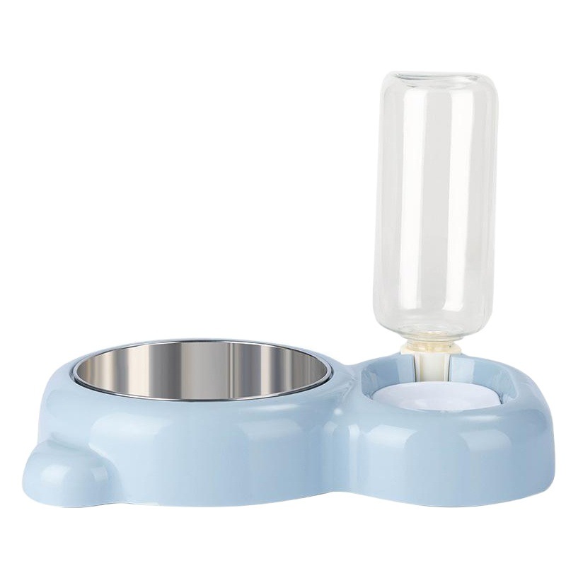 Tazón doble de acero inoxidable para mascotas a prueba de humedad boca de doble propósito cuenco de Panda alimentación automática para beber tazón de perro tazón de comida suministros para mascotas