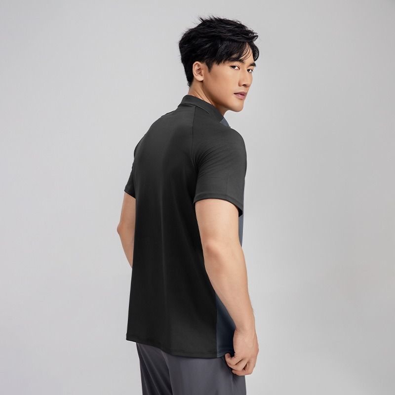 Seco rápido camiseta de hombre de manga corta camiseta de polo de cuello masculino camiseta de hombre empalmado contra el color de la tendencia de la camiseta de carrera