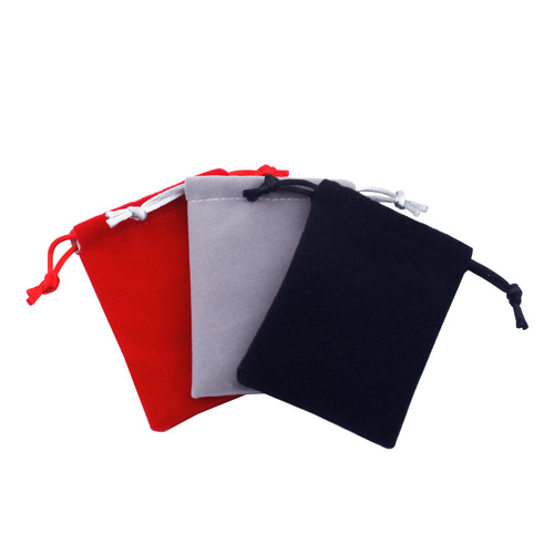 Velvet Drawstring Jewelry & Accessory Packaging Bag | Black Velvet Pouch for Headphones