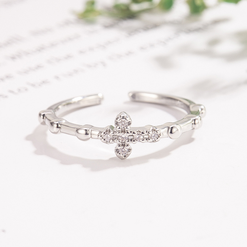 Cross Ring Women's 2025 New Light Luxury High-end Niche Design Exquisite plain Ring Index Finger Ring Jewelry