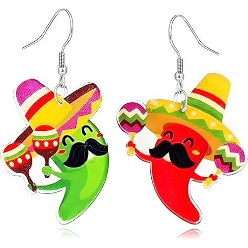 국경을 넘나드는 멕시코 파티 파티 컬러풀한 과일 아크릴 귀걸이 패셔너블한 맞춤형 휴일 재미있는 펜던트