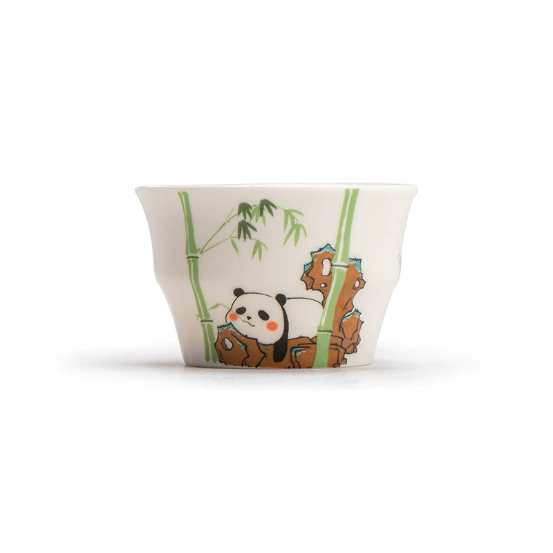 在言 Genuine cute ceramic tea cup, tea set, panda